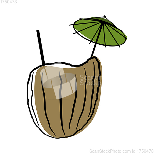 Image of Doodle Sketch Coconut Cocktail