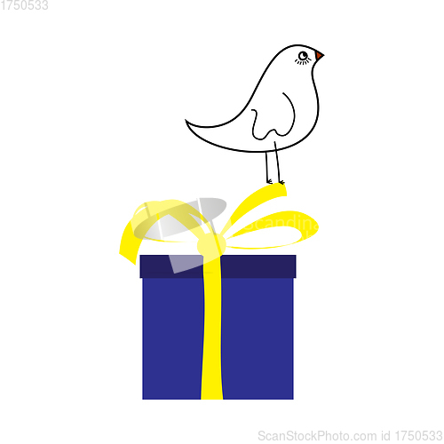 Image of Doodle Sketch Bird On Gift Box
