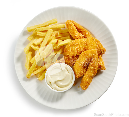 Image of plate of chicken nuggets and french fries