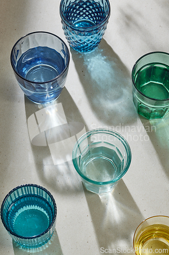 Image of various colorful glasses