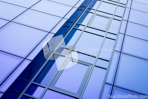 Image of Fragment of a blue glass building