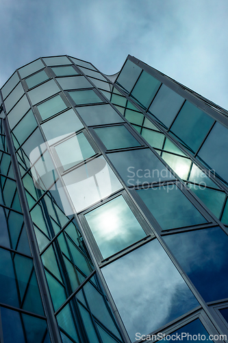 Image of Fragment of a blue glass building
