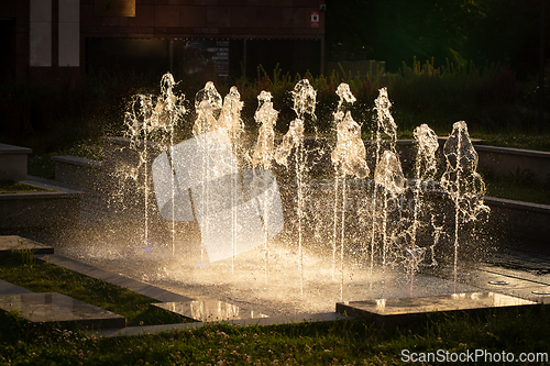 Image of Fountain in the rays of bright sunlight