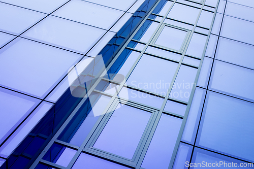 Image of Fragment of a blue glass building
