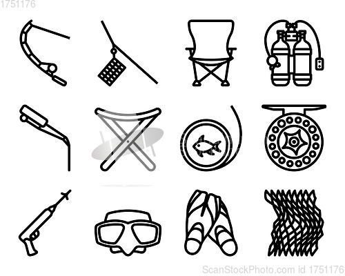 Image of Fishing Icon Set