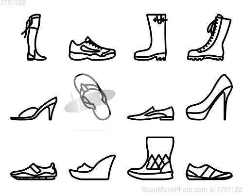 Image of Footwear Icon Set