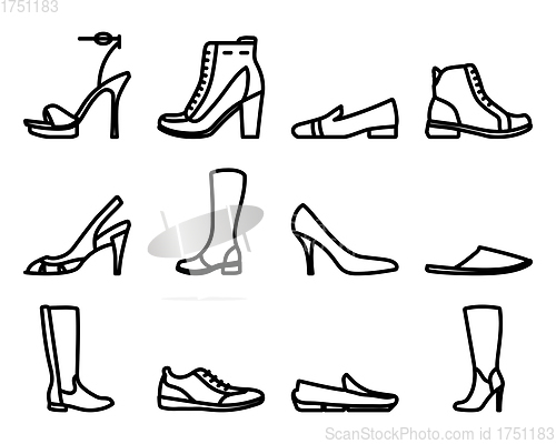 Image of Footwear Icon Set