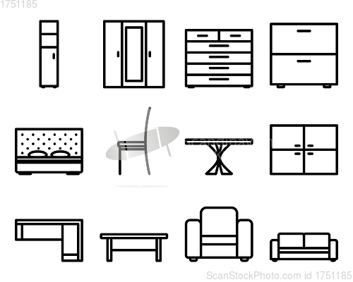 Image of Furniture Icon Set