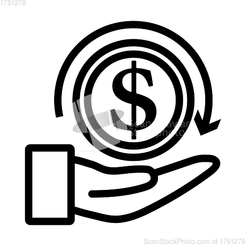 Image of Cash Back Coin To Hand Icon