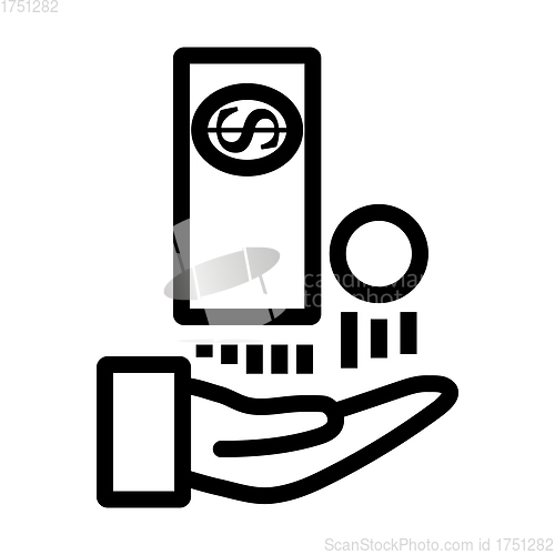 Image of Cash Back To Hand Icon