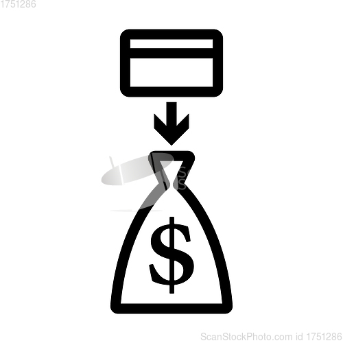 Image of Credit Card With Arrow To Money Bag Icon