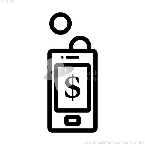 Image of Golden Coins Fall In Smartphone Icon