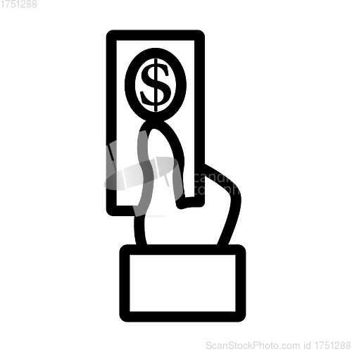Image of Hand Hold Dollar Banknote Icon