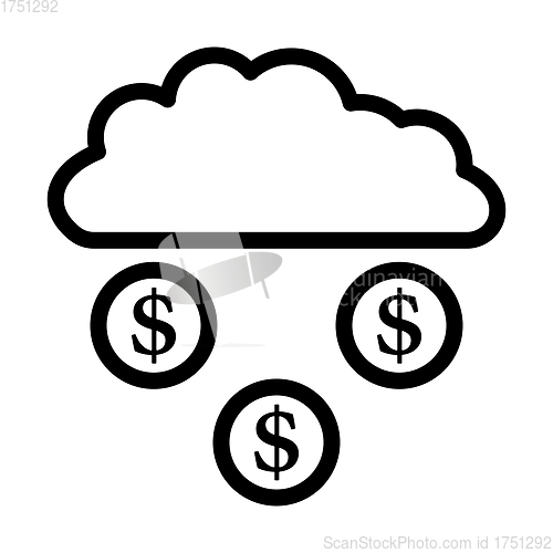 Image of Coins Falling From Cloud Icon