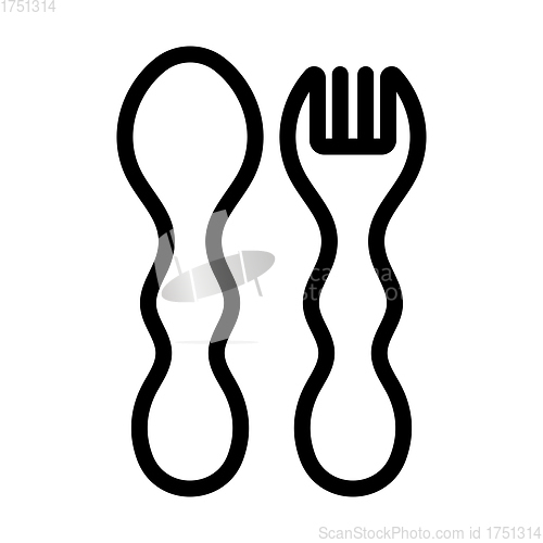 Image of Baby Spoon And Fork Icon