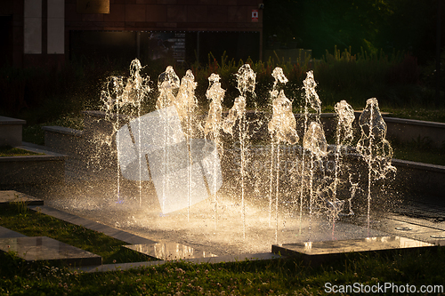 Image of Fountain in the rays of bright sunlight