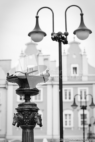 Image of Birdbath and lanterns