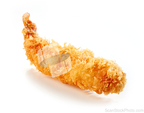 Image of fried shrimp on white background