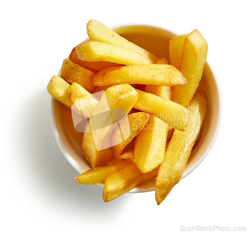 Image of fried potatoes on white background