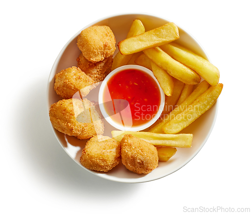 Image of fried fish fillet nuggets
