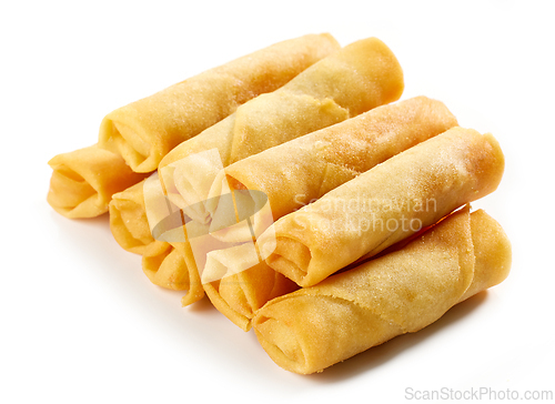 Image of fried springrolls isolated on white