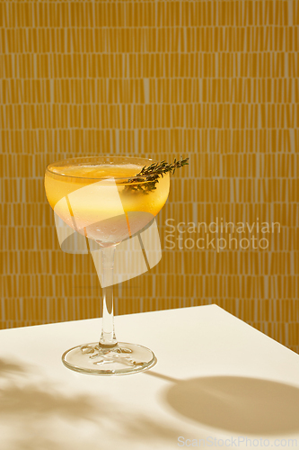Image of glass of peach juice