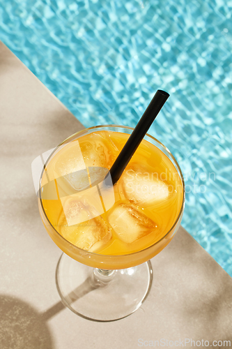 Image of glass of iced orange drink