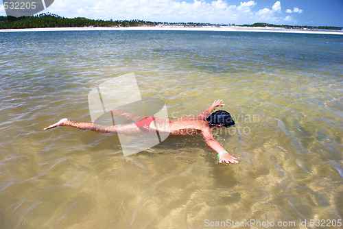 Image of Swimming in crystalline clear waters in Pernambuco,  Brazil