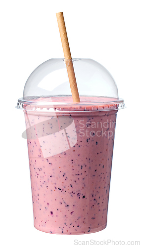 Image of banana and blueberry smoothie with yogurt
