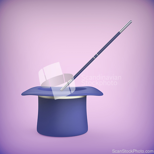 Image of Top hat and magic wand