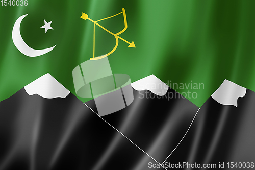 Image of Burusho people ethnic flag, Pakistan