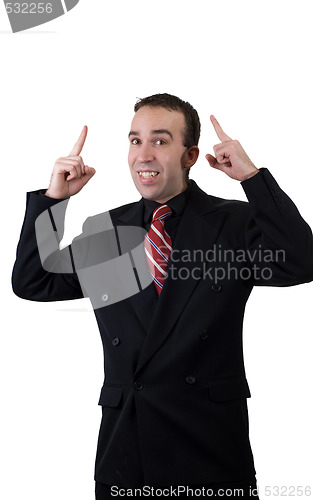 Image of Businessman Pointing Up