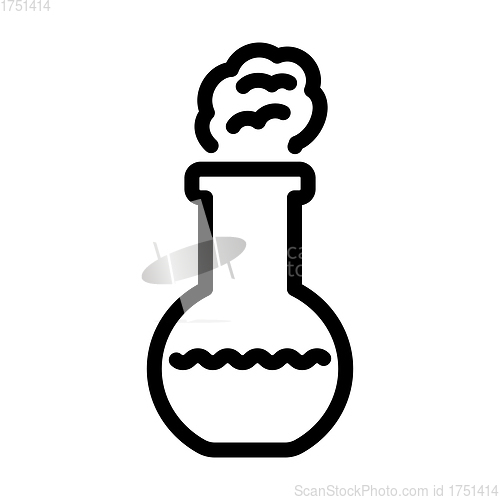 Image of Icon Of Chemistry Bulb With Reaction Inside