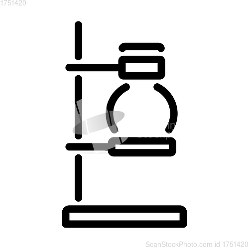Image of Icon Of Chemistry Flask Griped In Stand