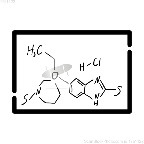Image of Icon Of Chemistry Formula On Classroom Blackboard