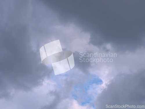Image of Grey and bluish dramatic cloudscape before storm 