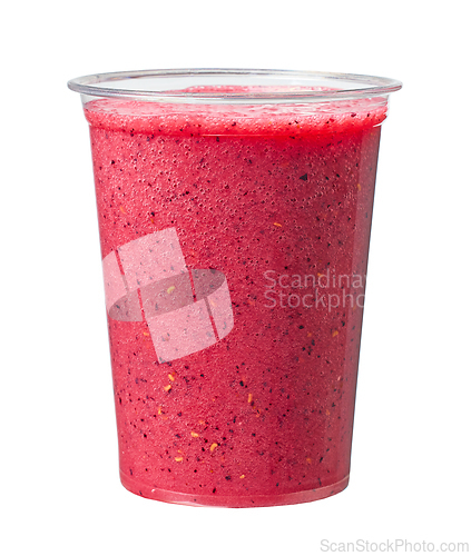 Image of glass of banana and berry smoothie