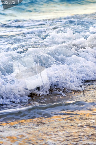 Image of Waves breaking on tropical shore