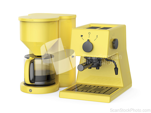 Image of Yellow espresso and filter coffee makers