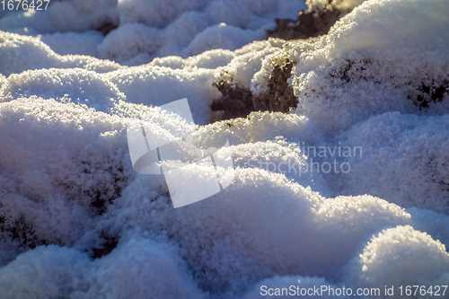 Image of sunny snow closeup
