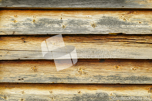 Image of Weathered wooden planks showcase intricate textures and natural 