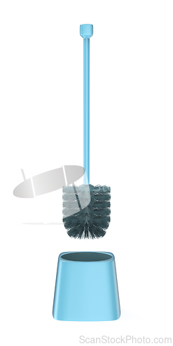 Image of Turquoise toilet brush with holder