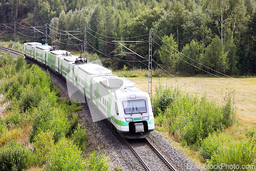 Image of Pendolino Express Train at Speed, Rear View
