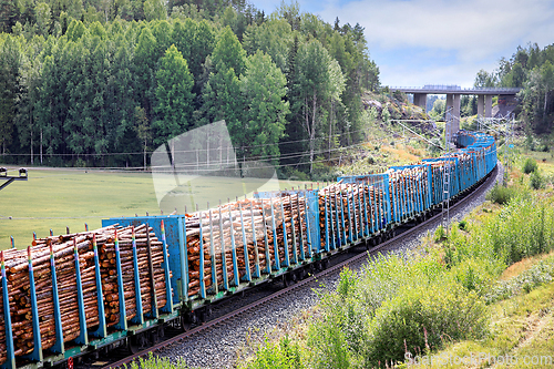 Image of Fenniarail Freight Train Transports Pulp Wood 