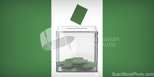 Image of Ballot box with the flag of Nigeria