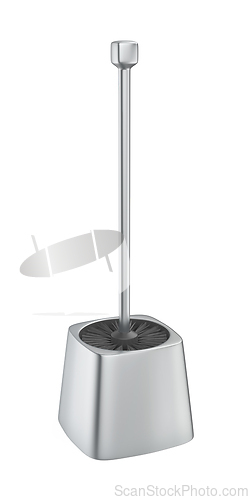 Image of Silver toilet brush with holder