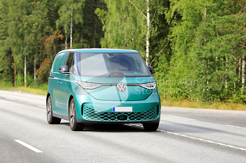 Image of Green Volkswagen ID. Buzz Battery Electric Van