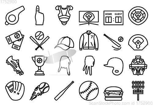 Image of Baseball Icon Set