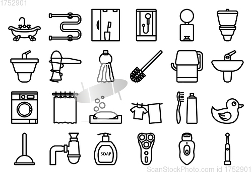 Image of Bathroom Icon Set