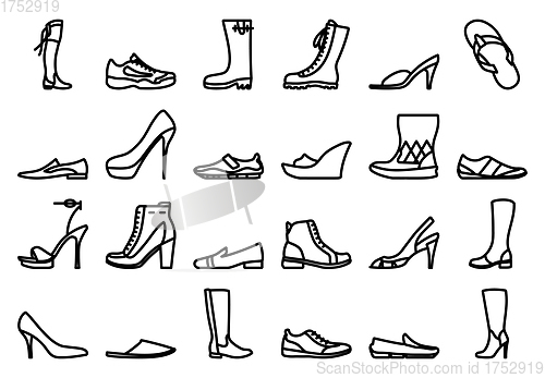Image of Footwear Icon Set
